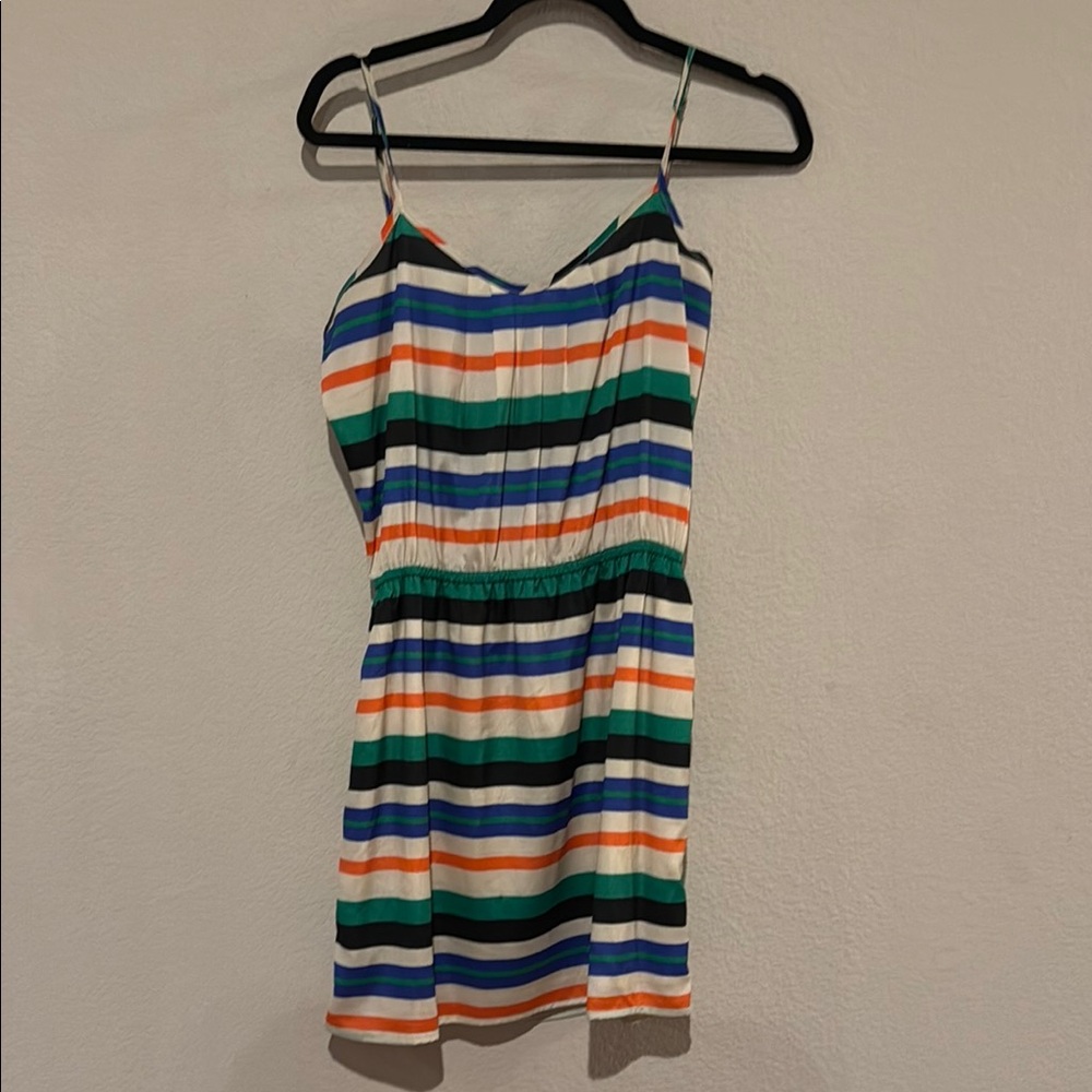 Blue and Green Spaghetti Strap Mini Sundress